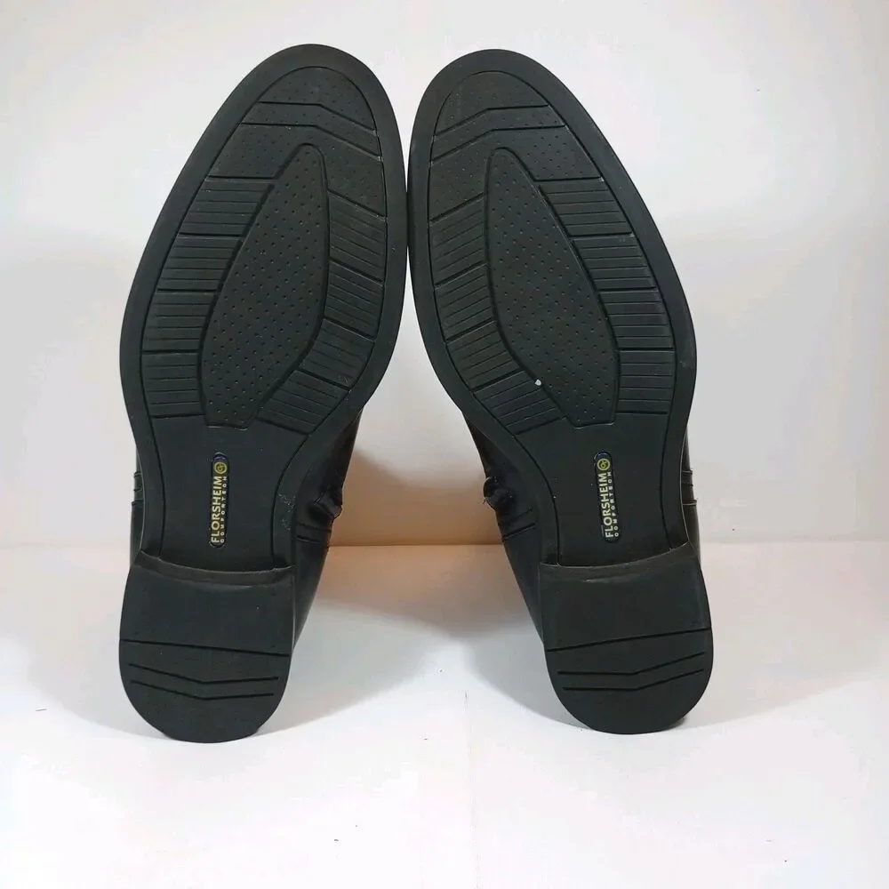 Florsheim Comfortech Men's Black Leather Side Zip Boots Size 13 EEE Wide Dress